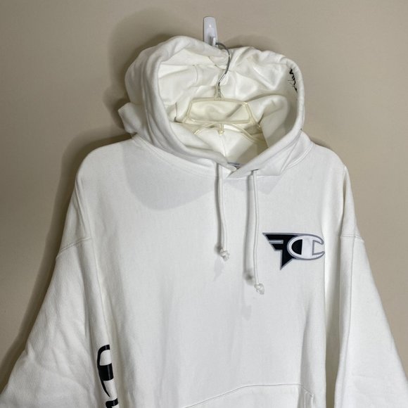 Faze Clan x Champion White Ghost Pullover Hoodie - Picture 3 of 11